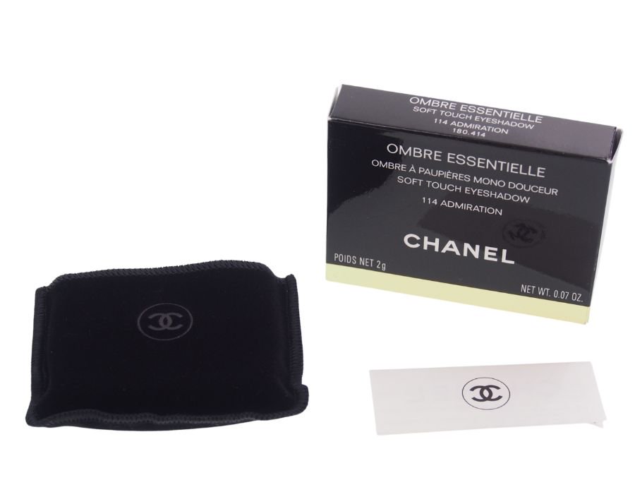 CHANEL アイシャドウ オンブル エサンシエル 114 アドミラシオン 付属チップ ミラー付き 保存袋 ブラック 元箱有り 生産終了品 シャネル  【Used 開封品】 - ブランドジャックリスト