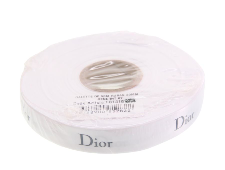 【Used 開封品】クリスチャン ディオール Dior ギフトラッピング リボン ( 1m単位 切り売り ) 20mm幅 ホワイト 白 ロゴ入り  ギフト包装 プレゼント リメイク 手芸 ハンドメイド - ブランドジャックリスト