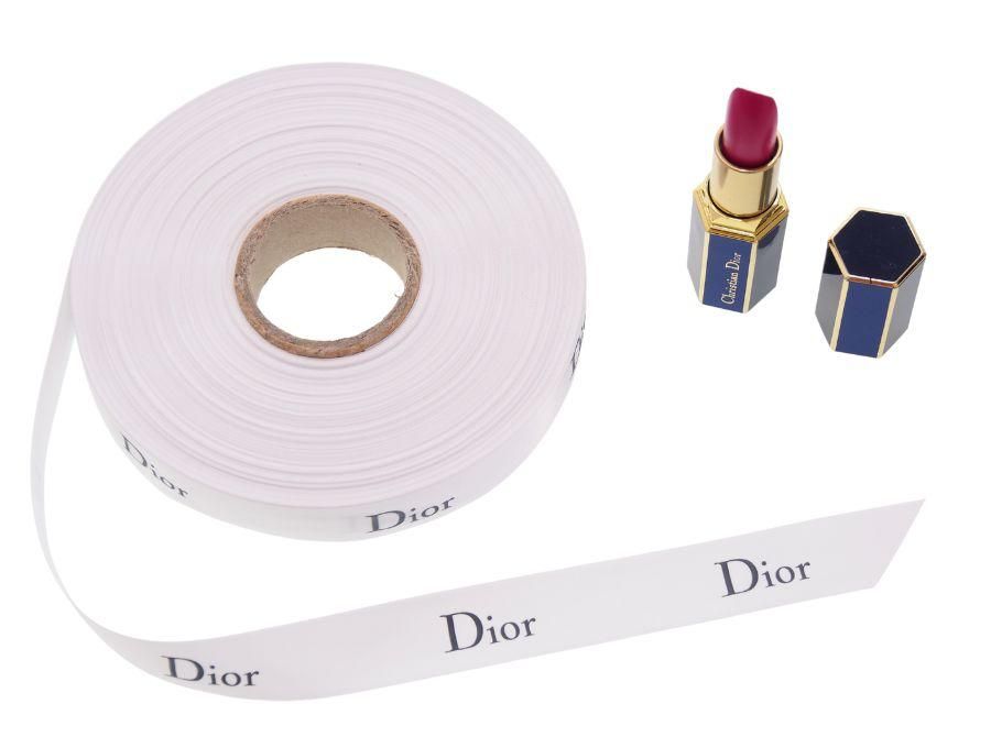 【Used 開封品】クリスチャン ディオール Dior ギフトラッピング リボン ( 1m単位 切り売り ) 20mm幅 ホワイト 白 ロゴ入り  ギフト包装 プレゼント リメイク 手芸 ハンドメイド - ブランドジャックリスト