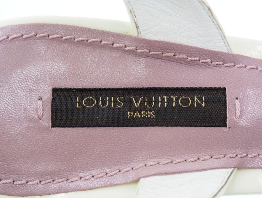 【Used 美品】ルイヴィトン LOUIS VUITTON オープントゥ サンダル モノグラム LV バックストラップ 金×ラベンダー  サイズ36（日本 23.0cm）レディースシューズ MA1008 - ブランドジャックリスト