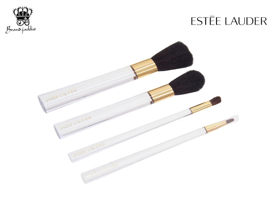 【Used 開封品】エスティローダー ESTEE LAUDER ノベルティ メイクアップブラシ 4本セット 筆  チークブラシ/フェイスブラシ/アイシャドウブラシ/リップブラシ 化粧道具 - ブランドジャックリスト