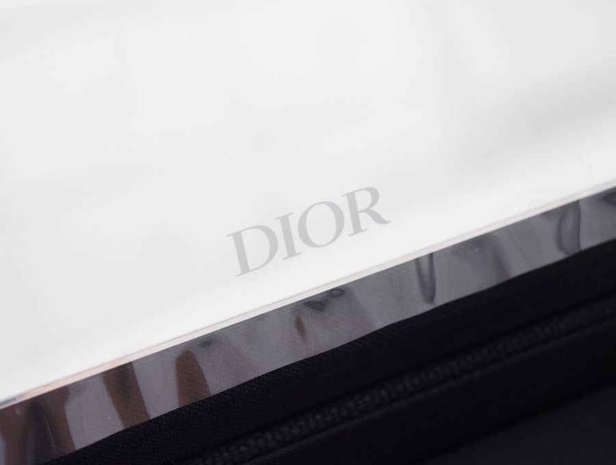 【Used 開封品】クリスチャンディオール Dior ノベルティ ミラー付きハードケース リップ収納ボックス 口紅 2本入れ 鏡 カナージュステッチ柄  ブラック 上海CD BEAUTE ビューティー - ブランドジャックリスト