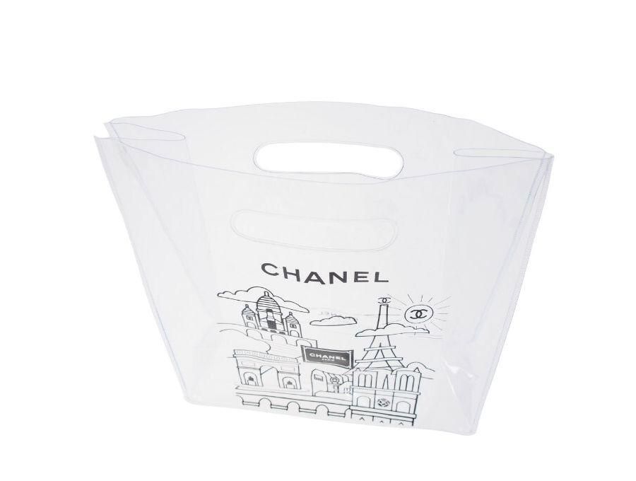 【New 新品】シャネル CHANEL BEAUTE ノベルティ 透明ハンドバッグ クリアバッグ 仏パリ サクレ・クール寺院 エッフェル塔 凱旋門  ノートルダム大聖堂 PVCビニール 2021 - ブランドジャックリスト