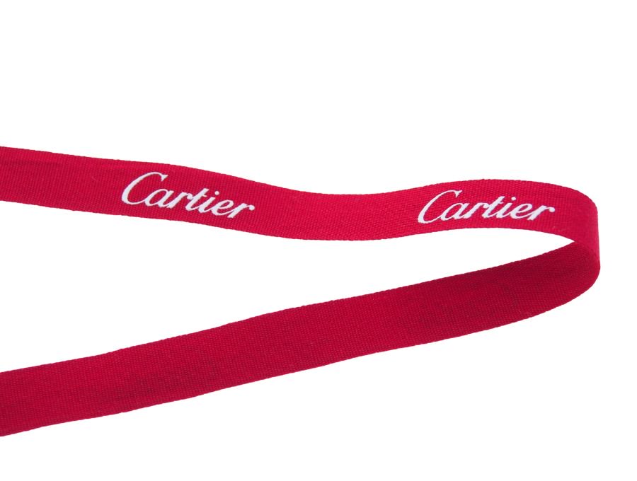 【Used 開封品】カルティエ Cartier ラッピング用 ブランドリボン ( 1m単位 切り売り ) 1.3cm幅 レッド 赤 ロゴ入り  ギフト包装 プレゼント リメイク 手芸 材料 ハンドメイド - ブランドジャックリスト