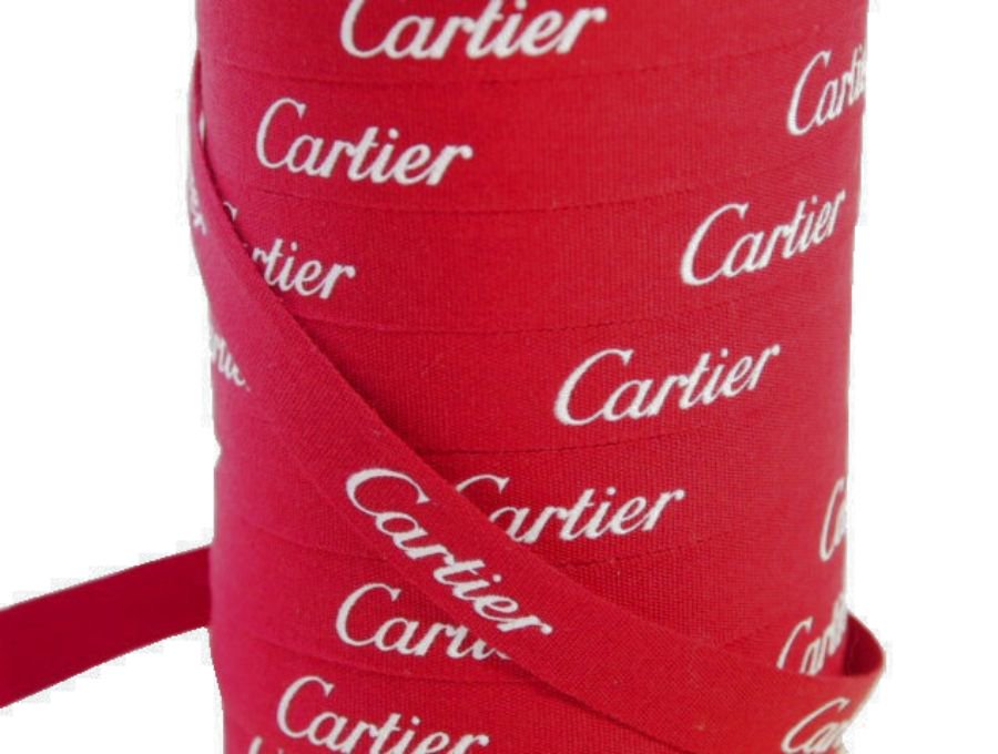 【Used 開封品】カルティエ Cartier ラッピング用 ブランドリボン ( 1m単位 切り売り ) 1.3cm幅 レッド 赤 ロゴ入り  ギフト包装 プレゼント リメイク 手芸 材料 ハンドメイド - ブランドジャックリスト