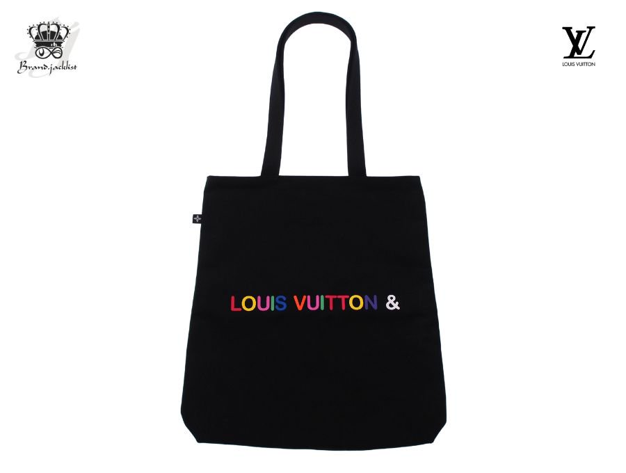 Used 開封品】 ルイヴィトン LOUIS VUITTON ノベルティ トートバッグ LV& 原宿 エキシビション限定「LOUIS VUITTON  &」2021 両面デザイン キャンバス ブラック - ブランドジャックリスト