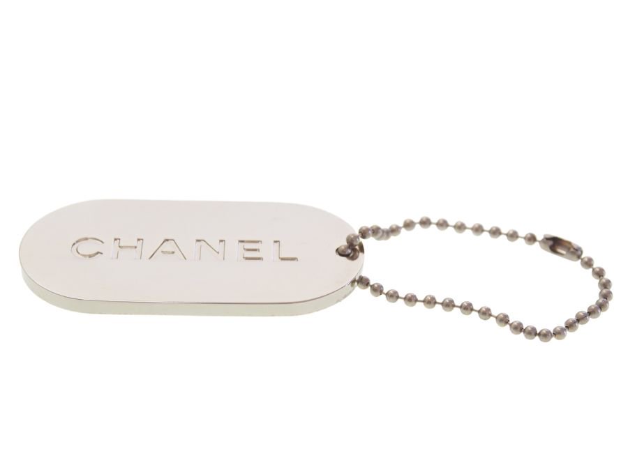 シャネル ノベルティ キーホルダー メタルチャーム アップルグリーン×ゴールド 2012 クリスマス ストライプ柄 CHANEL【Used 開封品】,  - ブランドジャックリスト