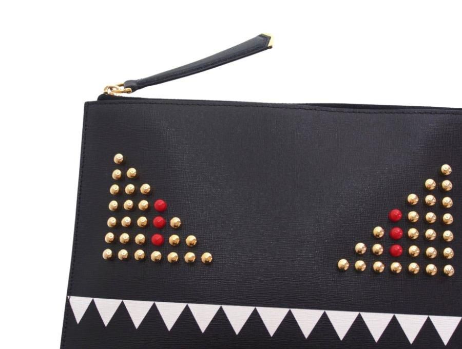 【極美品】フェンディ クラッチバッグ モンスター レザー ブラック ゴールド金具 楽天市場】FENDI フェンディ モンスタークラッチバッグ 8M0363
