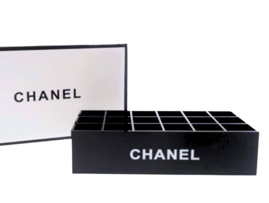 シャネル ノベルティ コスメ収納 アクリルケース 18マス 3×6 スタンド 箱付 ブラック CHANEL【New 新品】 - ブランドジャックリスト