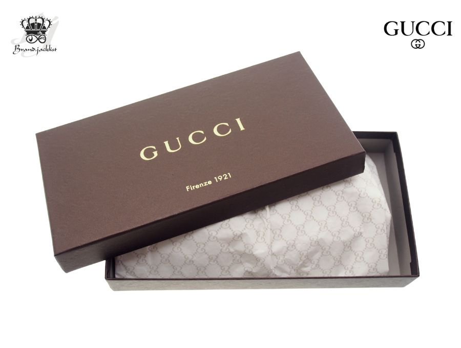 グッチ 空箱 ラッピング包装 フタミ式 ボックス GG柄 ブラウン 薄葉紙付き GUCCI【Used 極上品】 - ブランドジャックリスト