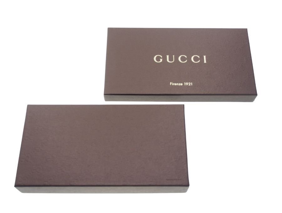 グッチ 空箱 ラッピング包装 フタミ式 ボックス GG柄 ブラウン 薄葉紙付き GUCCI【Used 極上品】 - ブランドジャックリスト