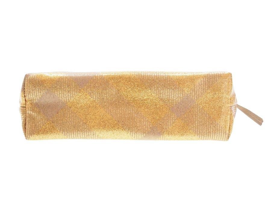 美品‼️BURBERRY LONDON ポーチ　ゴールド金具　ノバチェック バーバリー ノベルティ コスメポーチ チェック柄 リボン付き