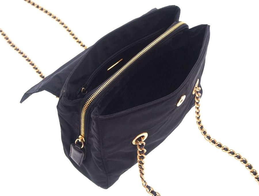 プラダ チェーンショルダーバッグ TESSUTO CATENA ポノコ ネロ B4839