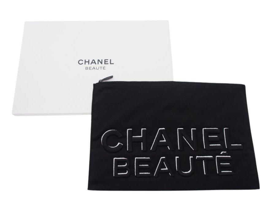 [CHANEL BEAUTE]  新品/未使用ノベルティ CHANEL シャネル ノベルティ ポーチ 新品未使用 ブラック - メルカリ