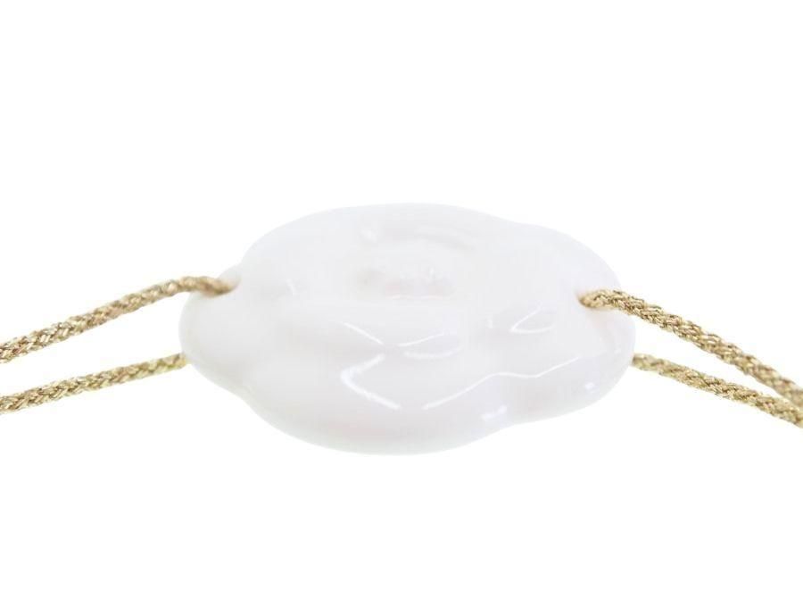 シャネル ノベルティ ブレスレット ホワイトカメリア 陶器