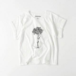 YONOA【レディース】ロールアップ・ドルマンスリーブTシャツ線画アート03(白)の商品画像