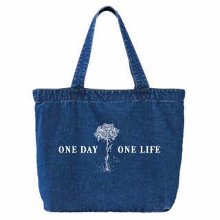 YONOA デニムトートバッグ「ONEDAY ONELIFE」」(ネイビー）の商品画像