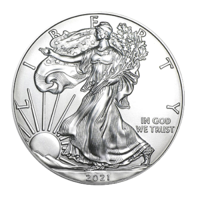 【希少】2021アメリカ イーグル銀貨（TYPE1） 1オンス地金型銀貨 クリアケース付 新品 