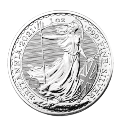 【新品未使用】2021年 イギリス ブリタニア銀貨 1オンス カプセルケース付 