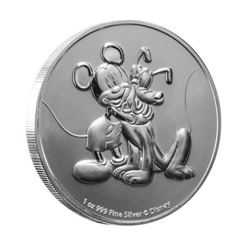 希少！純銀1オンス銀貨 ミッキー&プルート2020年 ディズニー ニウエ