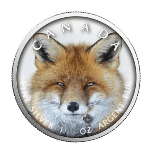 2019年 カナダ メイプル レッドフォックス   1オンス カラー銀貨 限定500枚 専用ケース付