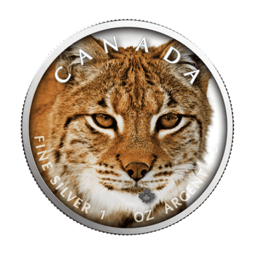 2019年 カナダ メイプル オオヤマネコ   1オンス カラー銀貨 限定500枚 専用ケース付