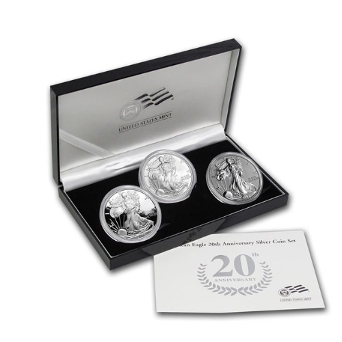 2016年 アメリカ イーグル 20周年記念 3個セット銀貨 1オンスプルーフ 専用箱付 