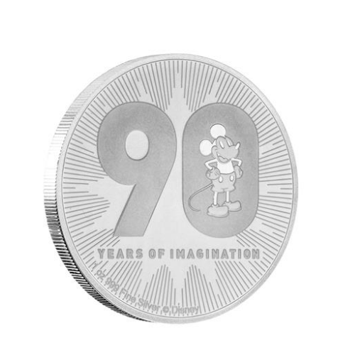 18年 ニウエ ディズニー ミッキーマウス90周年記念 銀貨 1オンス カプセルケース付 恵比寿コイン