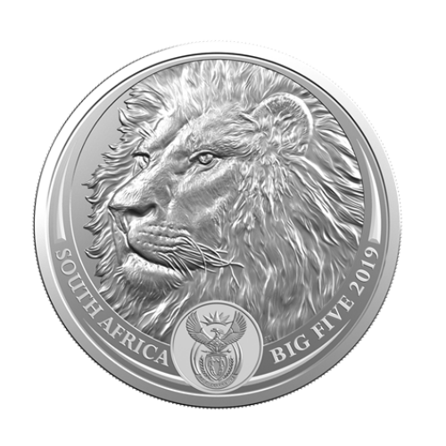 2019年 南アフリカ BIG FIVE『ライオン』銀貨 1オンス 専用箱付き