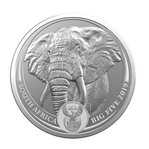 2019 南アフリカ BIG FIVE1 『ゾウ』 地金型銀貨 1オンス ブリスターケース付 限定15,000枚 新品