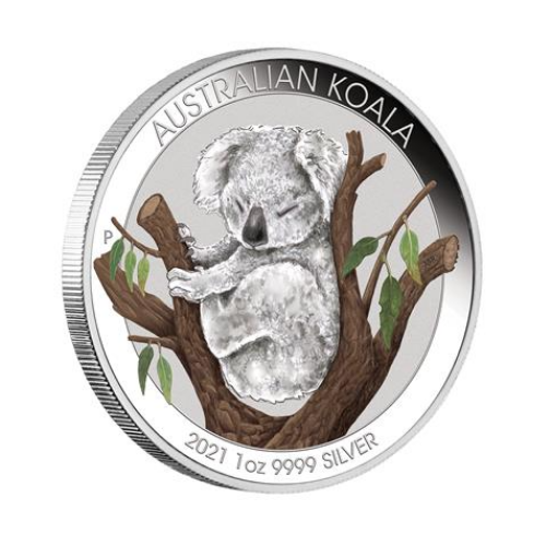 2021年 新品 オーストラリア コアラ コインショー限定1500 カラー銀貨 1オンス 専用箱付 