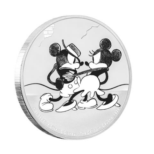 2017年 ニウエ ディズニー ミッキーマウス『ギャロッピン・ガウチョ』 カラーシルバー 1オンス 専用ケース
