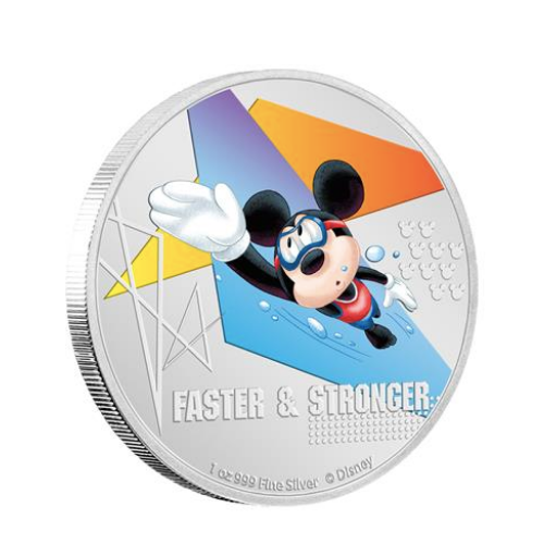 2020年 ニウエ ディズニーミッキーマウス 『水泳』カラープルーフ銀貨 1オンス  専用箱