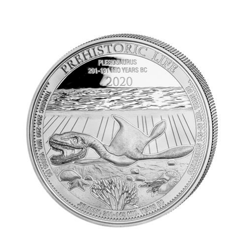2020年 コンゴ 『プレシオサウルス』 銀貨 1オンス クリアケース付 