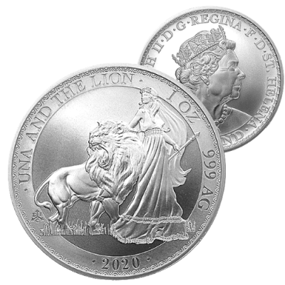 純正・新品  純銀　シルバー　ウナ　ライオン　銀貨　セントヘレナ　2020 銀貨　99.9% 旧貨幣/金貨/銀貨/記念硬貨