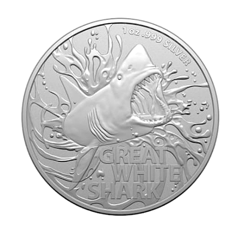 【2,000円OFF】2021年 オーストラリア『ホオジロザメ』 1オンス 地金型銀貨 新品 クリアケース付き 