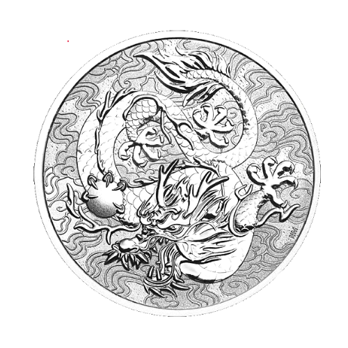 2021オーストラリア 中国の神話と伝説『ドラゴン』 1オンス 地金型銀貨  クリアケース付　新品 