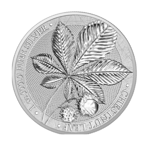 2021 ドイツ『栗の葉』地金型銀貨 1オンス 証明書付き カプセルケース付 限定25000 新品