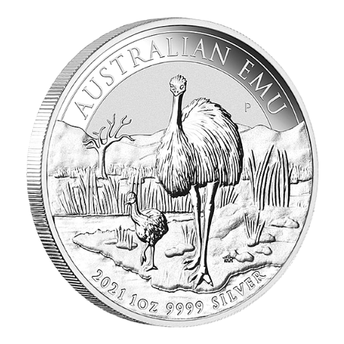 【新品未使用】2021年 オーストラリア『エミュー』1オンス 地金型銀貨 カプセルケース付き 