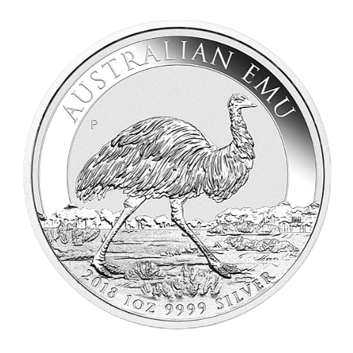 【新品未使用】2018年 オーストラリア『エミュー』1オンス 地金型銀貨 クリアケース付き 