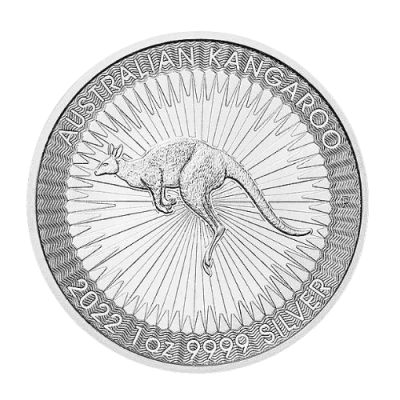 2022オーストラリア カンガルー地金型銀貨 1オンス クリアケース付