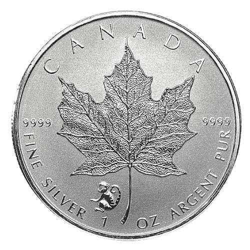 2016年カナダ メイプル銀貨 猿刻印 1オンス カプセルケース付  新品