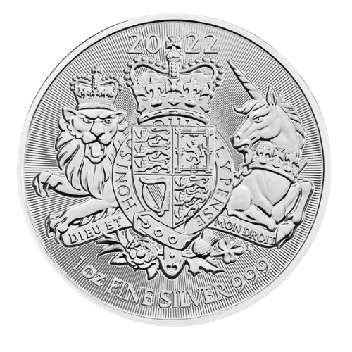 2022 イギリス 王室の紋章地金型銀貨 1オンス カプセルケース付  新品