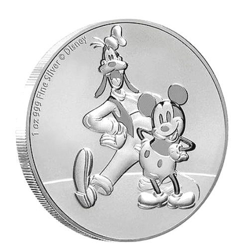 2021ニウエ ディズニー 『ミッキーマウスとグーフィー』銀貨 1オンス クリアケース付 限定15000
