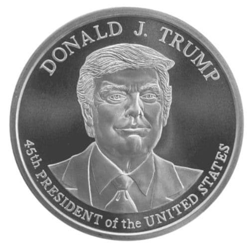 トランプ大統領　1オンス カラー銀貨　フラッグ