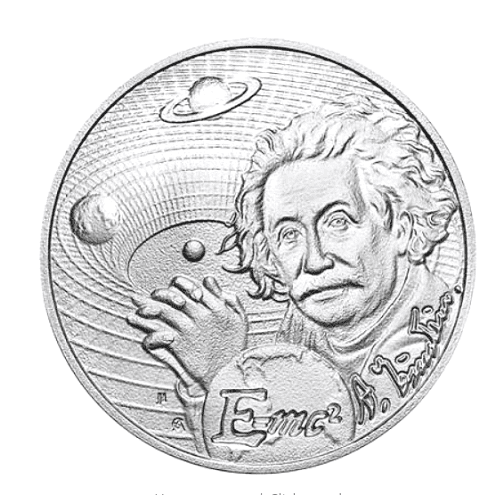 2022ニウエ 『アルベルト・アインシュタイン』1オンス 地金型銀貨 クリアケース付 新品　限定10000
