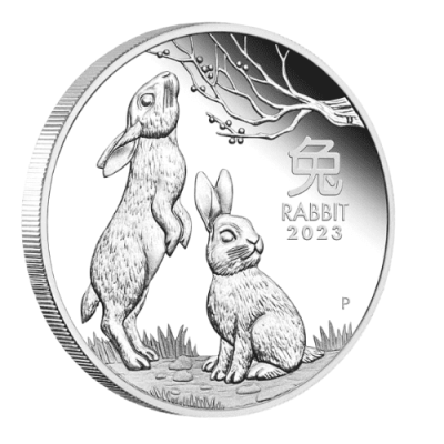 2023 オーストラリア干支『ウサギ』地金型銀貨 1オンス カプセルケース付 新品｜恵比寿コイン