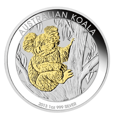 2013 オーストラリア コアラ 金メッキ地金型銀貨 1オンス 専用箱付 限定5000