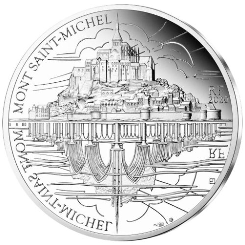 2020年 フランス ユネスコシリーズ『モン サン ミシェル』 22.2g プルーフ銀貨 限定3,000枚 専用ボックス付き