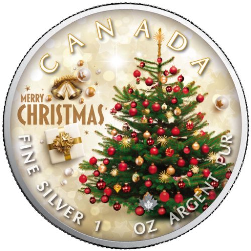 2022 カナダ 『クリスマス特別版』 カラー銀貨 1オンス 商品カードクリア付 限定999枚 新品